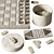 Ceramic Chess Decor Set 3D model small image 2