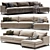 Convertible Chaise Longue Sofa Bed 3D model small image 2