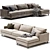 Convertible Chaise Longue Sofa Bed 3D model small image 5