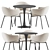 Modern Tulip Dining Furniture Set 3D model small image 1