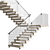 Contemporary Wood & Glass Staircase 3D model small image 1