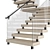 Contemporary Wood & Glass Staircase 3D model small image 2