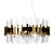 Alya Pendant Chandelier Gold Glass 3D model small image 1