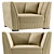 Contemporary Beige Marsele Armchair 3D model small image 1