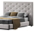 Rylee Velvet Platform Bed 3D model small image 5