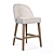 Viola Bar Stool Birch Textile Leather 3D model small image 1