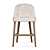 Viola Bar Stool Birch Textile Leather 3D model small image 4