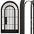 Elegant Glass Arched Door Set 3D model small image 3