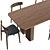 Elegant Dining Set: Lazar Table & Claretta Chair 3D model small image 3