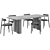 Elegant Dining Set: Lazar Table & Claretta Chair 3D model small image 5