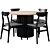 Luther Round Dining Table Set 3D model small image 1