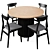 Luther Round Dining Table Set 3D model small image 2