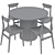 Luther Round Dining Table Set 3D model small image 5