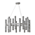 Glass Cylinder LED Pendant Chandelier 3D model small image 3