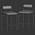 Sleek Dark Gray Balla Stool 3D model small image 3