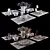 Elegant Violet Table Setting Kit 3D model small image 2