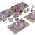 Elegant Violet Table Setting Kit 3D model small image 9