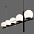 Modern Black Base Branch Chandelier 3D model small image 3