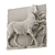 Equestrian Metal Plaster Wall Relief 3D model small image 4