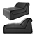 Modern Fabric Leather Sofa Bond 3D model small image 1