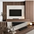 Stone and Wood TV Wall Set 3D model small image 3