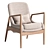 Elegant Upholstered Wooden Lounge Chair 3D model small image 1