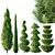 Pruned Cedar Trees 3D Models 3D model small image 1