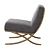 Thaddeus X-Base Accent Chair 3D model small image 2