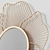 Elegant Blossom Leaf Wall Mirror 3D model small image 2