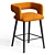 Mars Velvet Orange Bar Chair 3D model small image 4