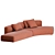 Elegant Cozy Curve Sofa Set 3D model small image 7