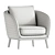 Modern White Armchair Design 3D model small image 4