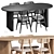 Scandinavian Dining Set Furniture 3D model small image 2