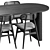 Scandinavian Dining Set Furniture 3D model small image 3