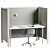 Modern Office Workstation with Partitions 3D model small image 1