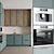 Modern Bosch Kitchen Set Gray 3D model small image 2