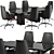 Gray Leather Modern Office Chair 3D model small image 1