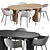 Scandinavian Dining Set with Velvet Touch 3D model small image 1