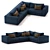 Modern Low Profile Corner Sectional 3D model small image 2