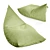 Velvety Triangle Bean Bag Chair 3D model small image 5