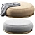 Elegant Round Brown Ottoman 3D model small image 1