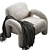 Designer Armchair Bubo: Elegant Comfort 3D model small image 2