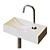 Vale Small Matte White Sink 3D model small image 3