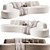 Elegant Curved Fabric Sofa 2015 3D model small image 4