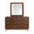 Chicago Walnut Dresser Set 3D model small image 2