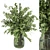 Green Branch Glass Vase Bouquet 3D model small image 1