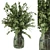 Green Branch Glass Vase Bouquet 3D model small image 2