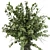 Green Branch Glass Vase Bouquet 3D model small image 3