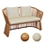 Rattan Beige Sofa St. Tropez 3D model small image 1