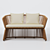 Rattan Beige Sofa St. Tropez 3D model small image 2